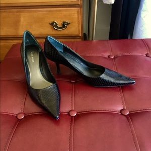 NineWest Snake Embossed Leather Heels